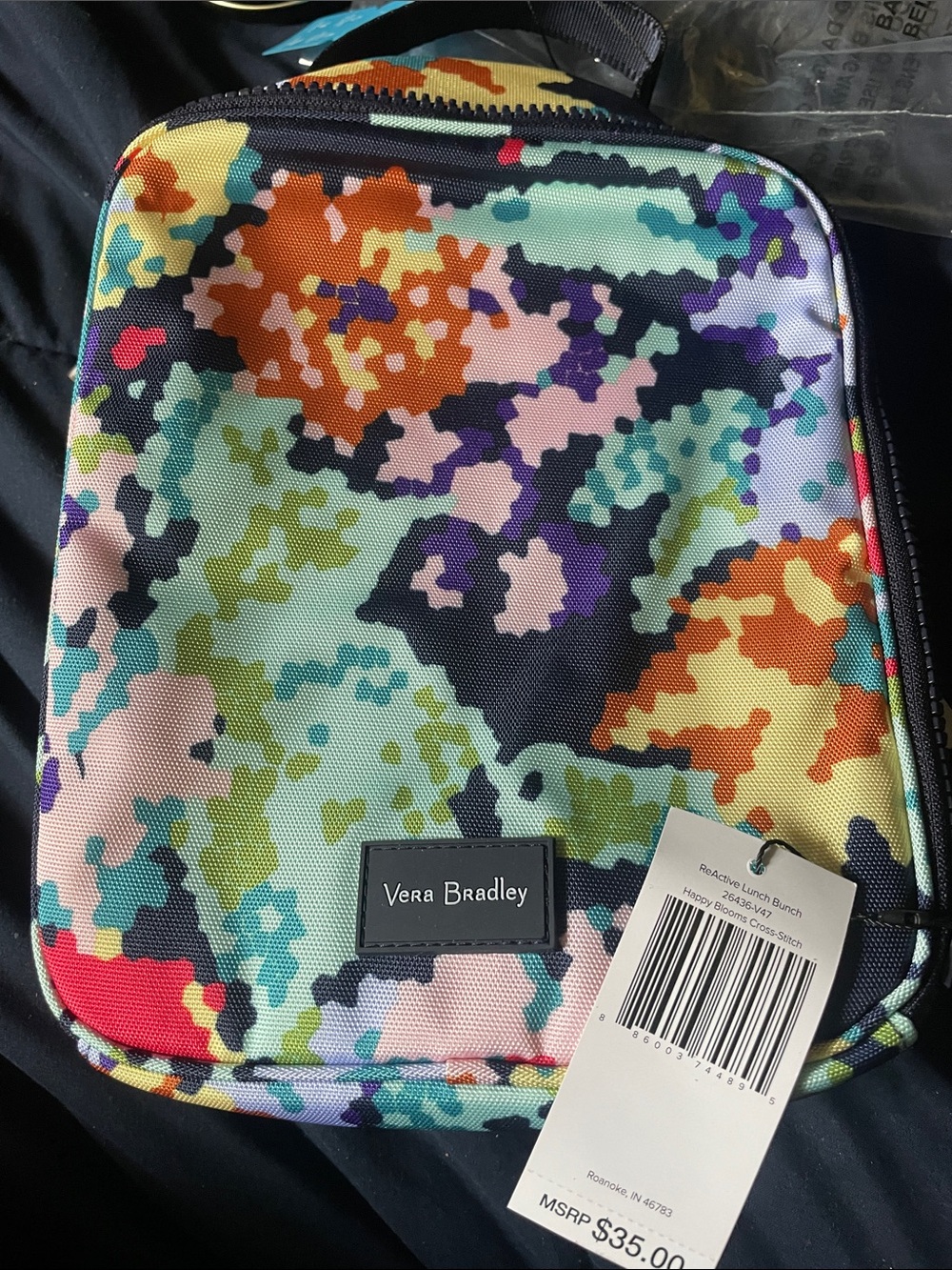 Vera Bradley Multicolor Floral lunch Bag - Aqua, Orange, Purple, Pink